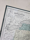 Antique Map circa 1870 Rare Hand Colored Map of Middle States w COA Paper — photo 9