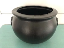 Vintage Halloween Plastic Black Witch Cauldron Pot  General Foam VA Punch Bowl