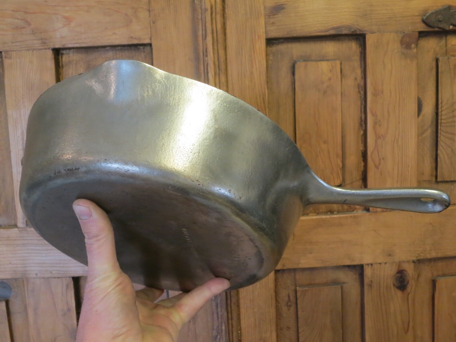 Vintag Wagner Ware 11 inch Deep Nickel Plate Cast Iron Frying Pan