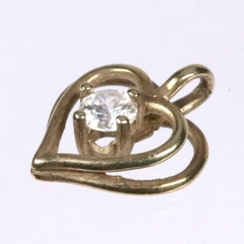 Herz Anhänger 333 Gold 8K Goldanhänger Herzanhänger mit Strass Stein pendant - Bild 2 von 4
