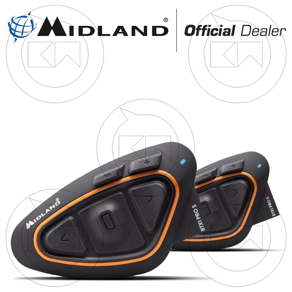 MIDLAND INTERFONO BTX1 PRO S KIT DOPPIO SET 2 INTERFONI CASCO MOTO