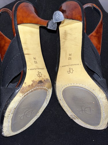 Donald J. Pliner Peep Toe Sling Back Cuban Heel Mix Tones Size 10M Woman's - Picture 9 of 14