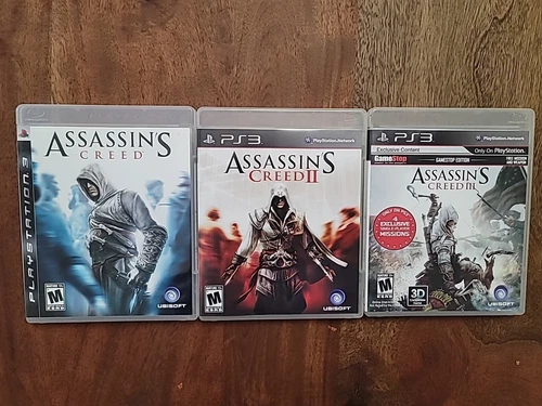Assassin's Creed 1, 2, 3 PS3 Lot Complete