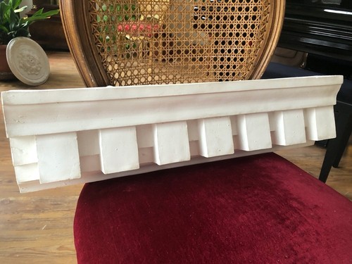 Stucco Centre-Traufgesims Zahnschnitt 68,5x8x18cm Stuckgesims 160-F130 aus Stuck - Bild 2 von 7