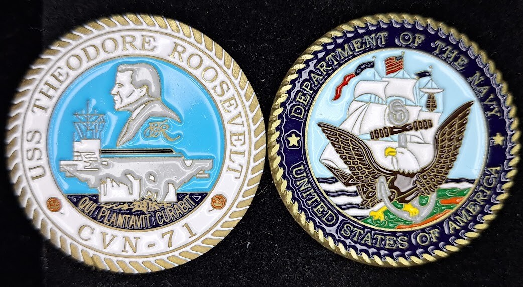 USS Theodore Roosevelt CVN-71 Navy Challenge Coin