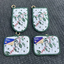 Stevens Linen Christmas Oven Mitt Pot Holder Set Of 2