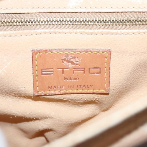 ETRO Paisley Hand Bag PVC Leather Brown Auth am7198 - Picture 16 of 24