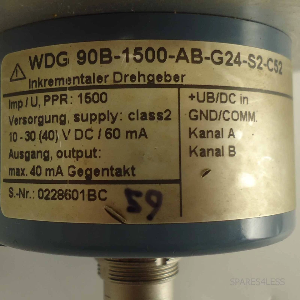 Wachendorff Inkrementaler Drehgeber WDG 90B-1500-AB-G24-S2-C52 GEB - Image 2 of 3