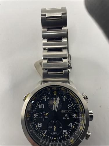 Seiko Herren Prospex Speedtimer Solar Chronograph schwarzes Zifferblatt Uhr SSC369 - Bild 3 von 4