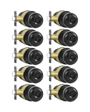 Privacy Door Knobs, 10 Pack Matte Black Door Knobs with Lock, Bed and Bath Do...