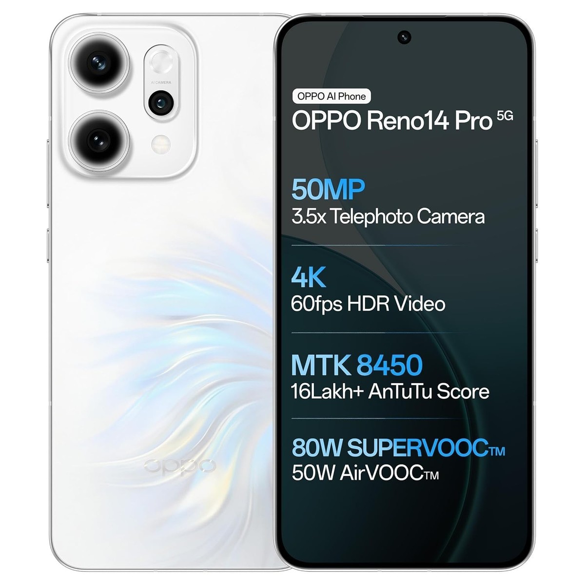 OPPO Reno14Pro 5G 12GB RAM 512GB STORAGE-NFC-MTK Dimensity