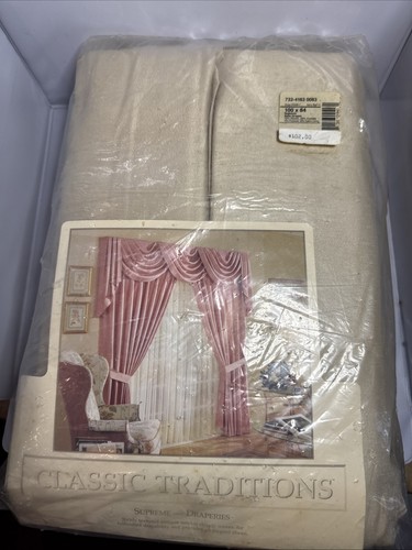 JCPenney SUPREME 1 Pair DRAPERIES CURTAIN 100" W x 84" L IVORY BEIGE ...
