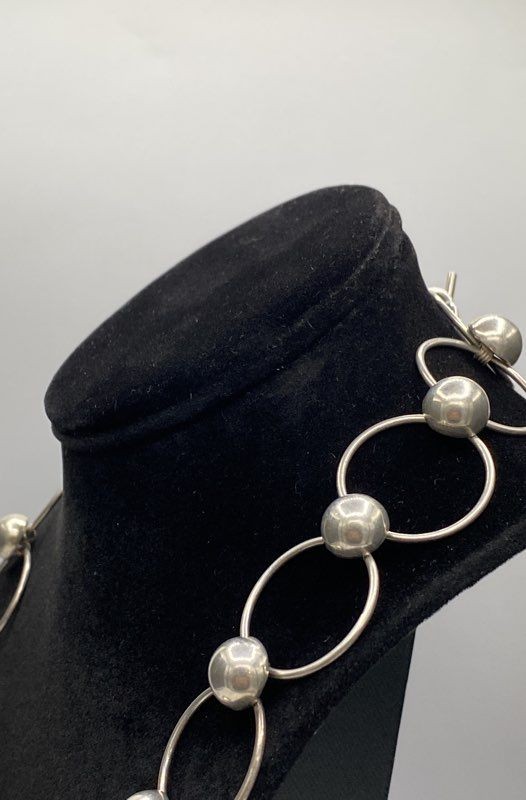 925 Sterling Silver Interlocking 21" Necklace 63.… - image 4