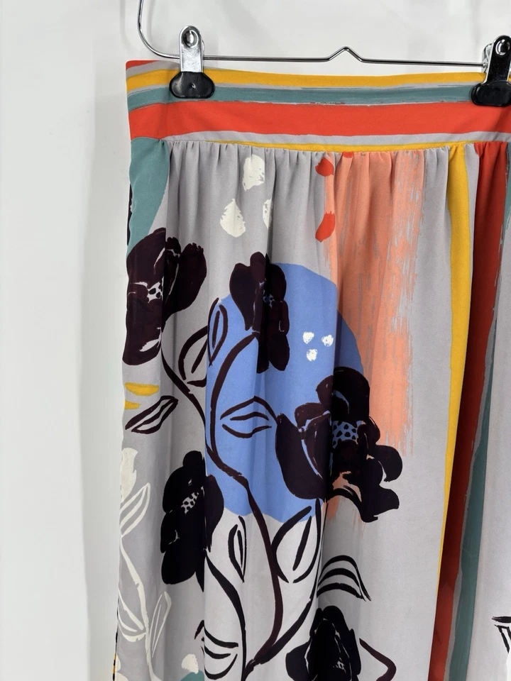 Falda Maeve Plein Air Mujer Gris Mediana Estampado Floral Anthropologie Midi Aberturas Foto 2 de 4