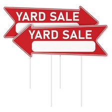 2 Pack Yard Sale Arrows Yard Sign Double Sided With Stakes17 X 6 Inches Plast...
