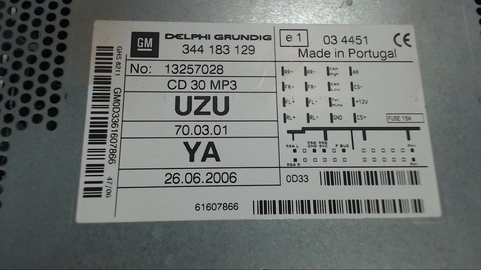 Radio CD Opel 13257028 YA D Corsa 1.2 16V - Bild 3 von 4