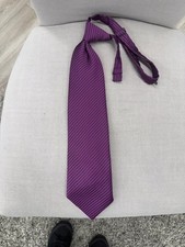 Aubergine striped pre-tied long tie