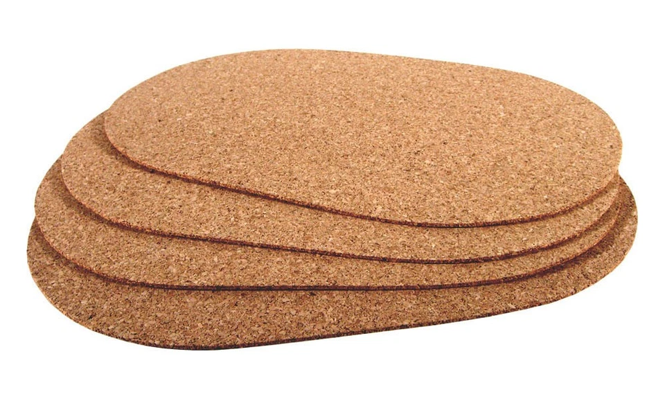4 x Tischset Platzdeckchen Platzmatte Platzset abwaschbar Kork Oval braun - Bild 2 von 2