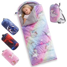 Kids Sleeping Bag - 3-4 Seasons Portable Sleeping Bag with Compression Sack f...