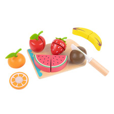 Montessori Wooden Fruit Cutting Set Pretend Play Food Toy for Toddlers Kids