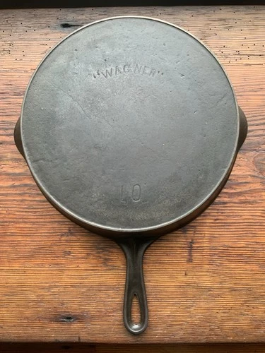 Early Wagner No 10, Cast Iron Skillet with Heat Ring, Restored