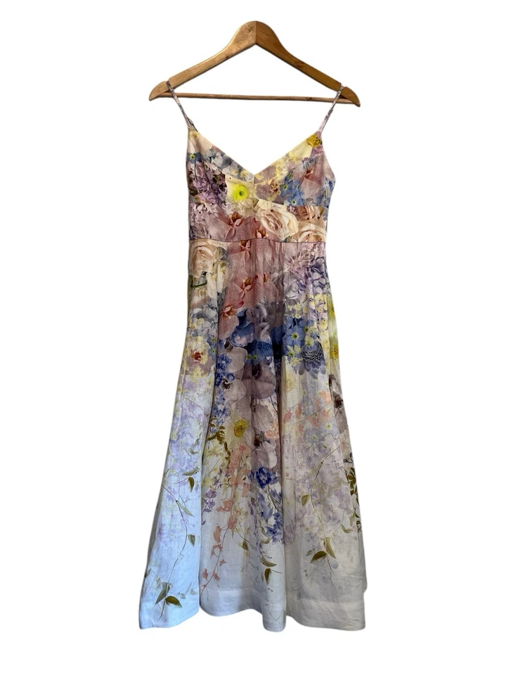 Vestido Zimmermann Rythmic Picnic Midi Talla 0 AU 8 US 4 Floral Multicolor Foto 4 de 4
