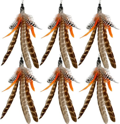 #ad Cat Feather Toys Refills 6 Pieces Handmade Da Bird Feathers Refill Cat Wand Re $19.85