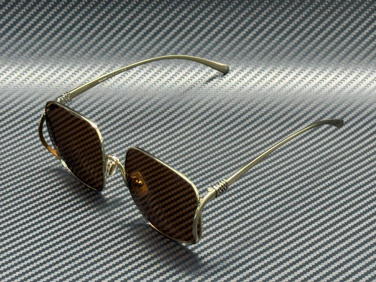 Miu Miu — MIU MIU MU A57S ZVN90Q Pale Gold Brown Women's 57 mm Sunglasses