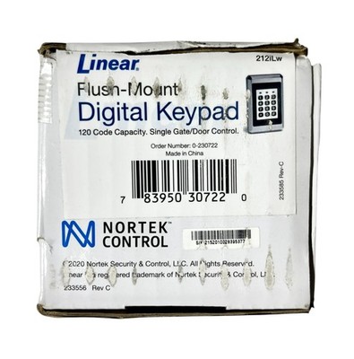 Linear 212iLw Flush Mount Digital Keypad Indoor / Outdoor Programmable