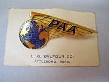 NOS Pan Am Airways Passenger Svc Agent 1/10 10K Gold Lapel Pin L.G. Balfour