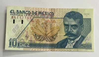 1992 BANCO DE MEXICO 10 NUEVOS PESOS EMILIANO ZAPATA BANKNOTE UNC