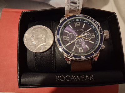 Rocawear Black Analog Watch -362 Japan Movt. New w/ Box NO TOP. NEW BATTERY
