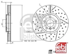 2x Bremsscheibe febi bilstein 185854 2 Bremsscheiben Vorderachse Vorne für Mini