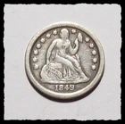 1849-O   Seated Liberty Dime LOW MINTAGE Better Date VF  #38D71 .900 FINE SILVER
