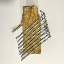 8 PACK 8 INCH STEEL CAMPING TENT STAKE PEGS SPIKES NEW W/BAG