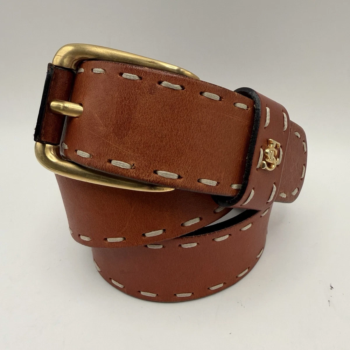 Escada Brown Leather Patterned Belt with Gold Buckle reptile embossed ESCADA Brown Belts for Women for sale | eBay main image 4