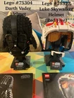 2 Star Wars LEGO Set Helmets Darth Vader 75304 Luke Skywalker Red Five 75327 99%