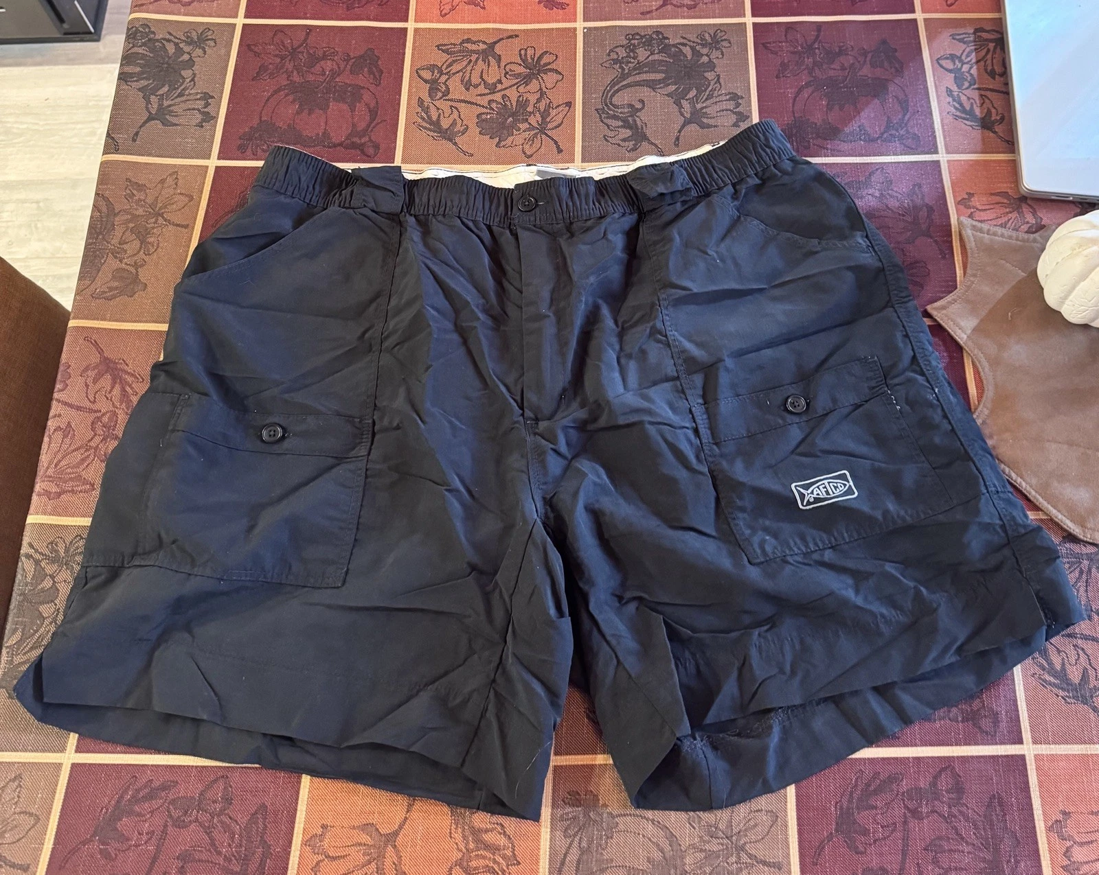 Aftco Shorts Mens 40 black Fishing Shorts Nylon Cargo