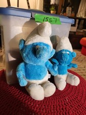 Vintage Plush Smurfs Lot Of 2 1981 Peyo Wallace Berrie Co