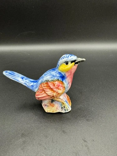 Vintage Stangl Pottery Indigo Bunting #3589 Figurine Signed JS