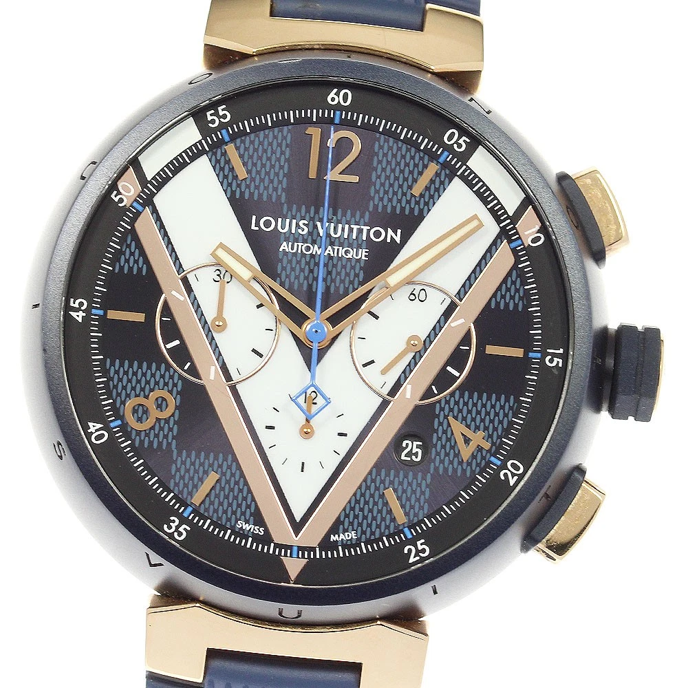 LOUIS VUITTON（LV） LOUIS VUITTON Tambour Damier Cobalt QA090 Cronografo Automatico Uomo_823275