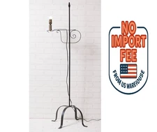 Irvin's Tinware Wrought Iron Floor Lamp Flame Tip Rustic Country Decor R406F