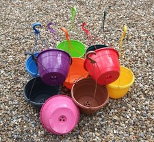 27cm Coloured Round Hanging Baskets Garden Pot Planters Hanging Plant Pot 