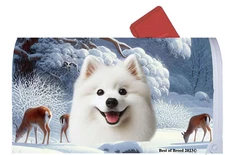 American Eskimo Winter Wonderland Mail Box Cover