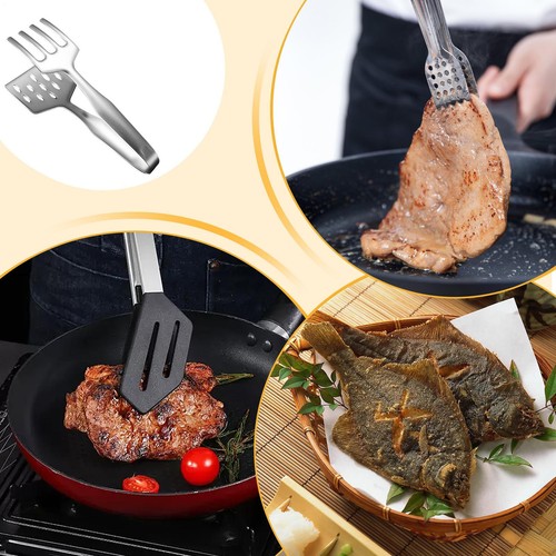 Stainless Steel Fish Tongs Multi-purpose Kitchen Utensils for Grilling Frying - Picture 12 of 15