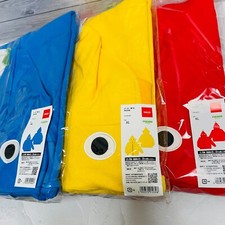 PIKMIN Hoodie Parka Shirt Yellow Blue Red Set of 3 type Size US:L JP: XL