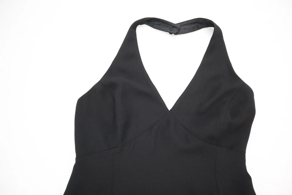 Vestido para mujer Chaps talla 8 negro halter fiesta cóctel volantes dobladillo Foto 3 de 4