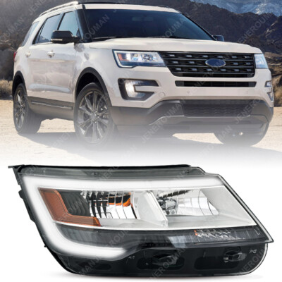 Passenger Headlight For 2016 2017 Ford Explorer XLT Limited Head Lamp LED DRL RH