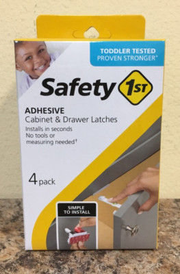 Safety 1st HS310 White Adhesive Cabinet & Drawer Latches 4-Pack