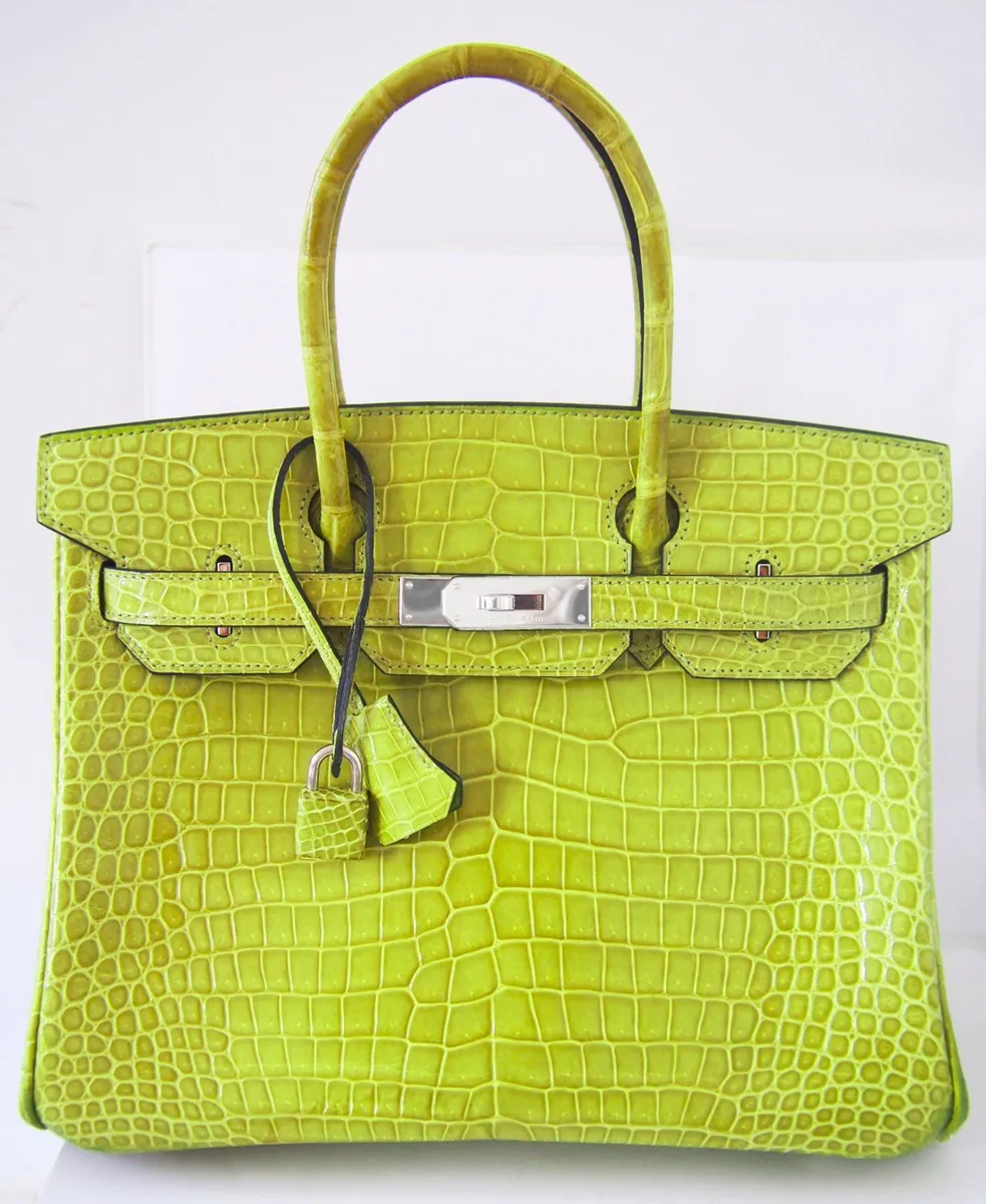 MINT! Lovely Hermes Birkin 30 cm VERT ANIS Grass Green Tote Bag